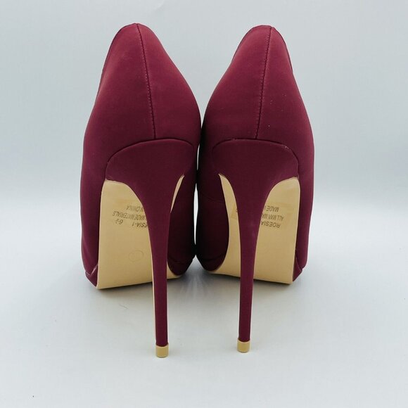 Elegant Collection Heels Womens Size 6.5 Maroon Roesia Pointy Toe Stiletto Shoe - Picture 7 of 11